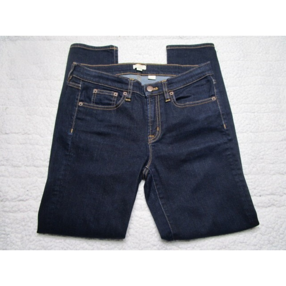 J Crew Factory Store Womens Size 27/28 Dark Wash Mid Rise Stretch Skinny Jeans